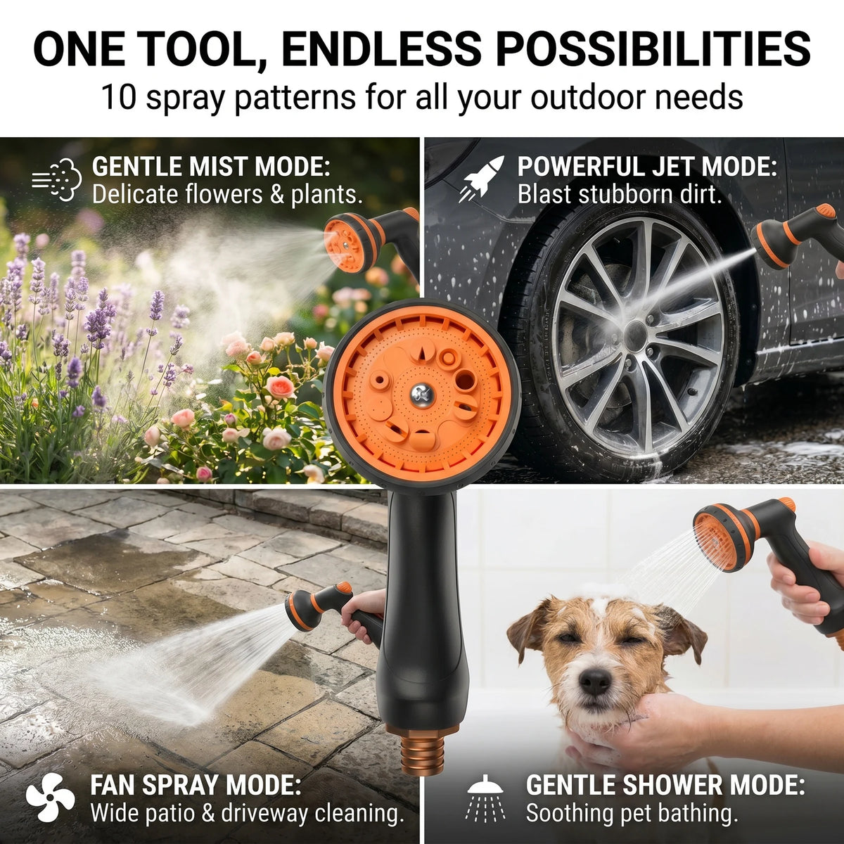 Sunpow Wall Mount Garden Hose Reel With Auto Rewind Nozzle