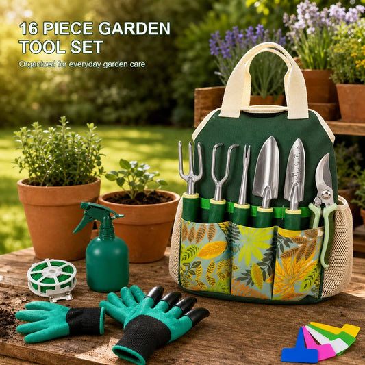 Durable Aluminum Garden Tool Kit With Storage Bag And Gloves