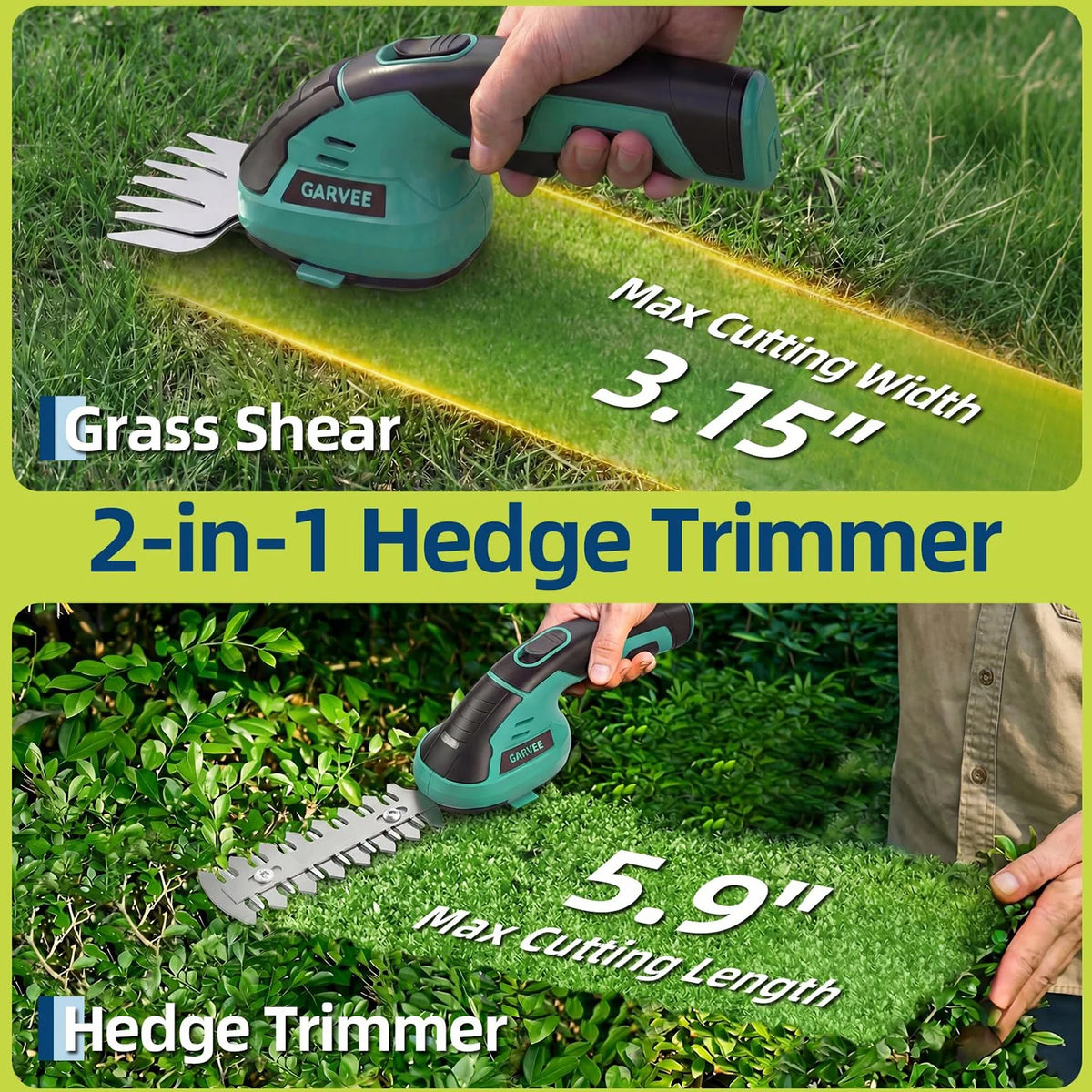 HiMISS Rechargeable 2 In 1 Cordless Grass Trimming Tool