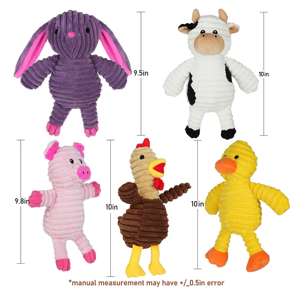 Plush Squeaky Dog Toys Soft Stuffed Chew Toy Bundle