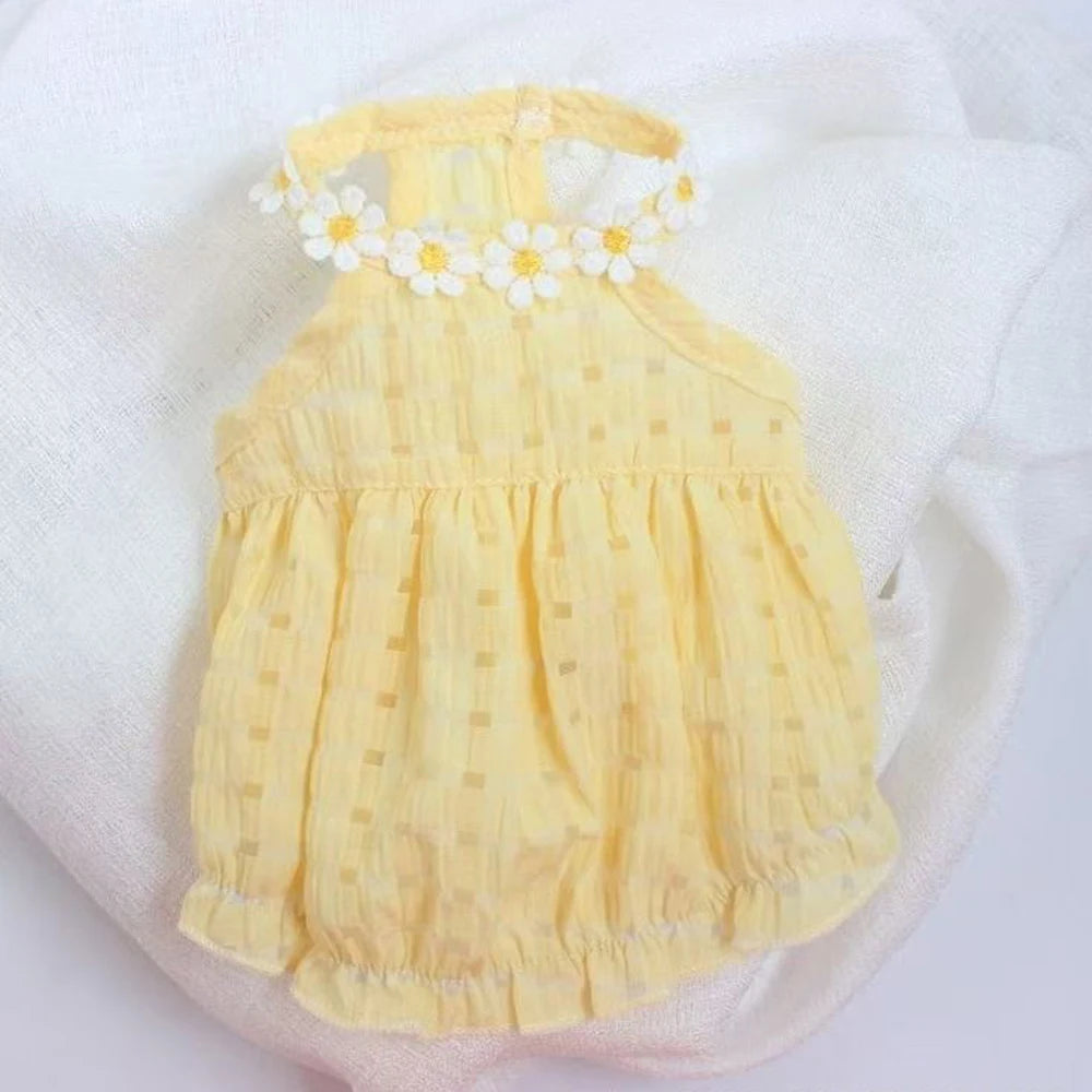 Breathable Floral Pet Skirt Dress For Dogs And Cats