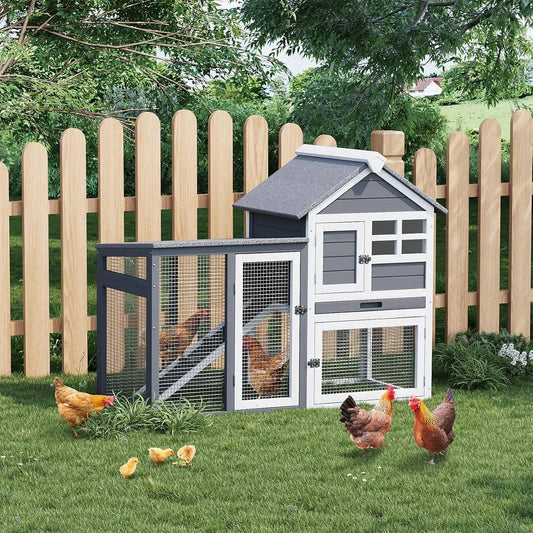 Garvee Two Story Wooden Rabbit Hutch With Pull Out Tray