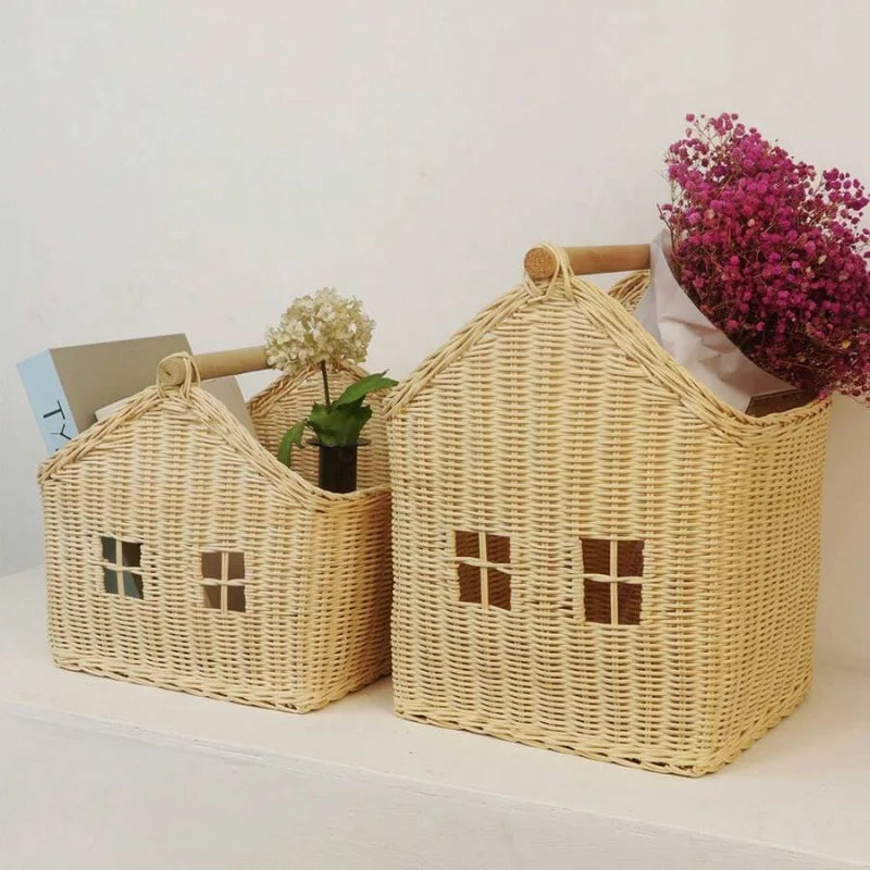 Handcrafted Bamboo Vine Woven Desktop Storage Basket