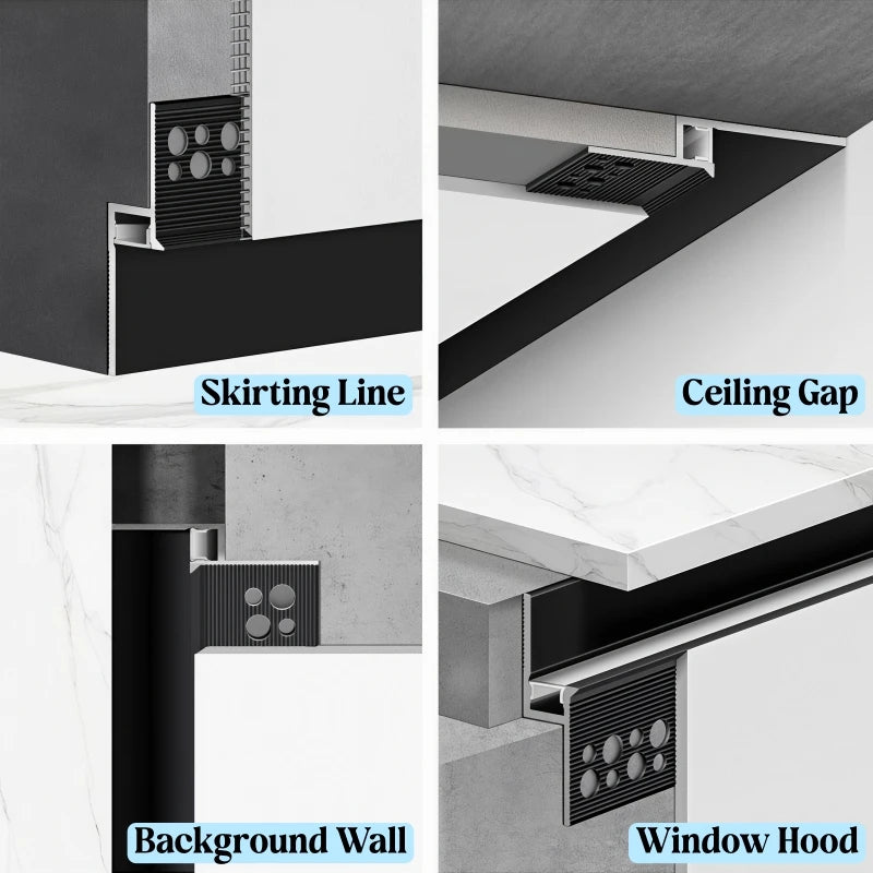 Khelse Narrow Shadow Gap LED Aluminum Ceiling Profile Channel