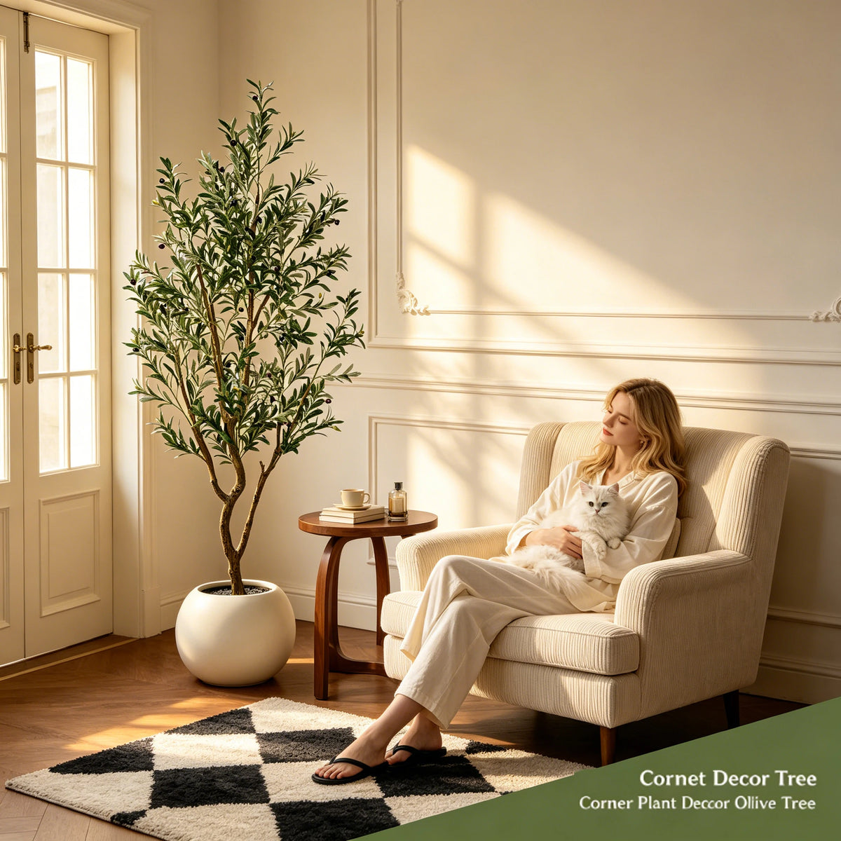 Olitree Artificial Olive Tree With Indoor Pot And Lifelike Fruits