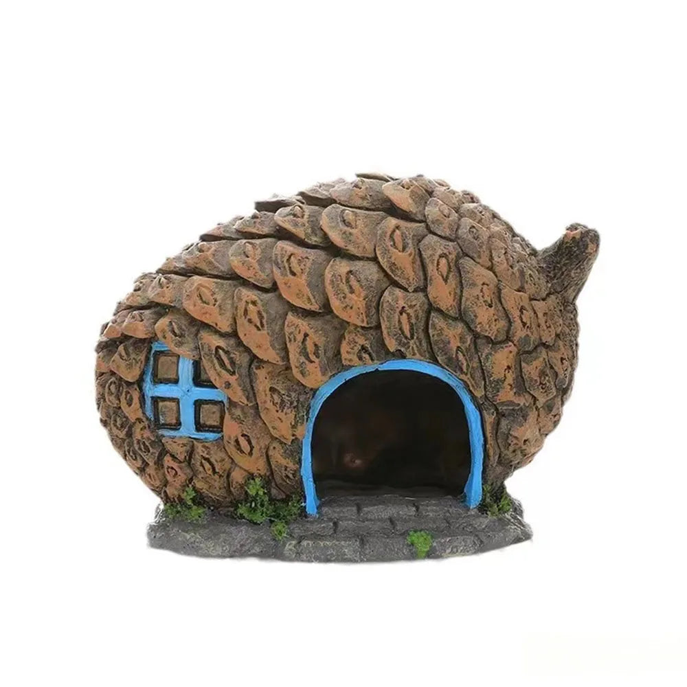 Aquarium Resin Hiding Cave Ornament Fish Tank Decor Shelter House Safe Non‑Toxic Hideout for  Aquarium Landscape Decoration