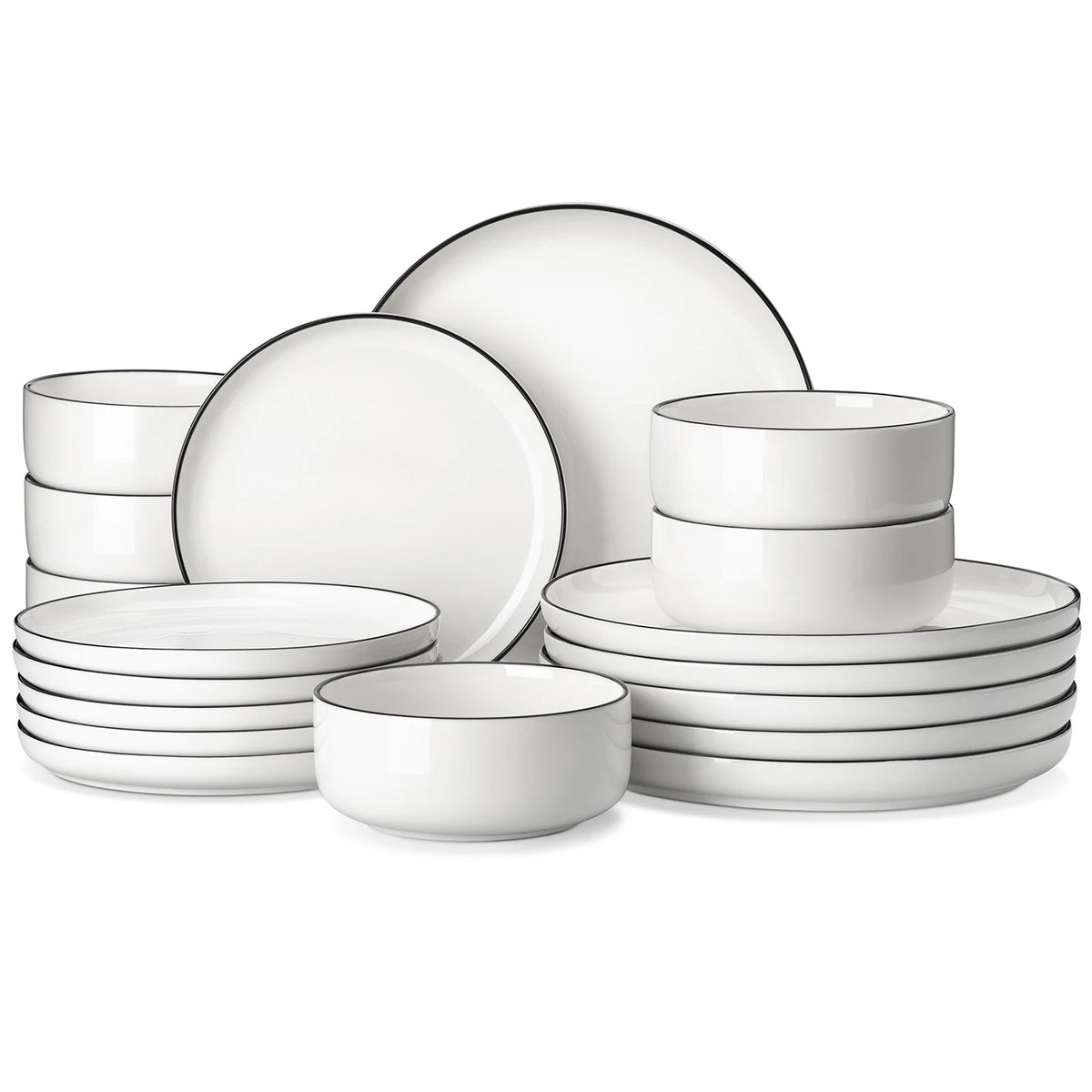 Malacasa Ceramic Porcelain Dinnerware Set For Home Dining