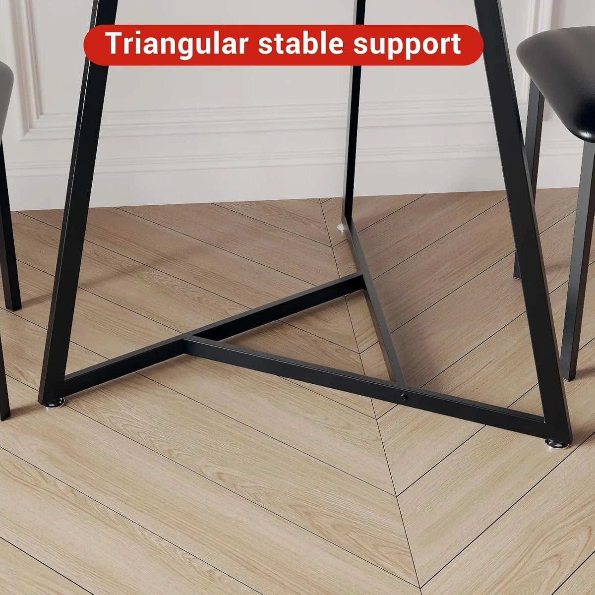 Modern Round Dining Table Set With Two Upholstered Chairs