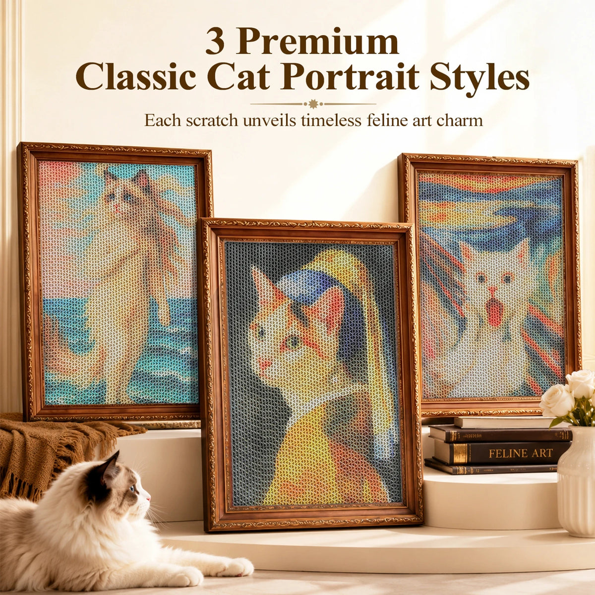 PAWZ Road 3 Pack Cardboard Cat Wall Scratcher Board