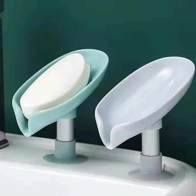 Leaf Shape Self Draining Soap Holder Tray For Shower Sink