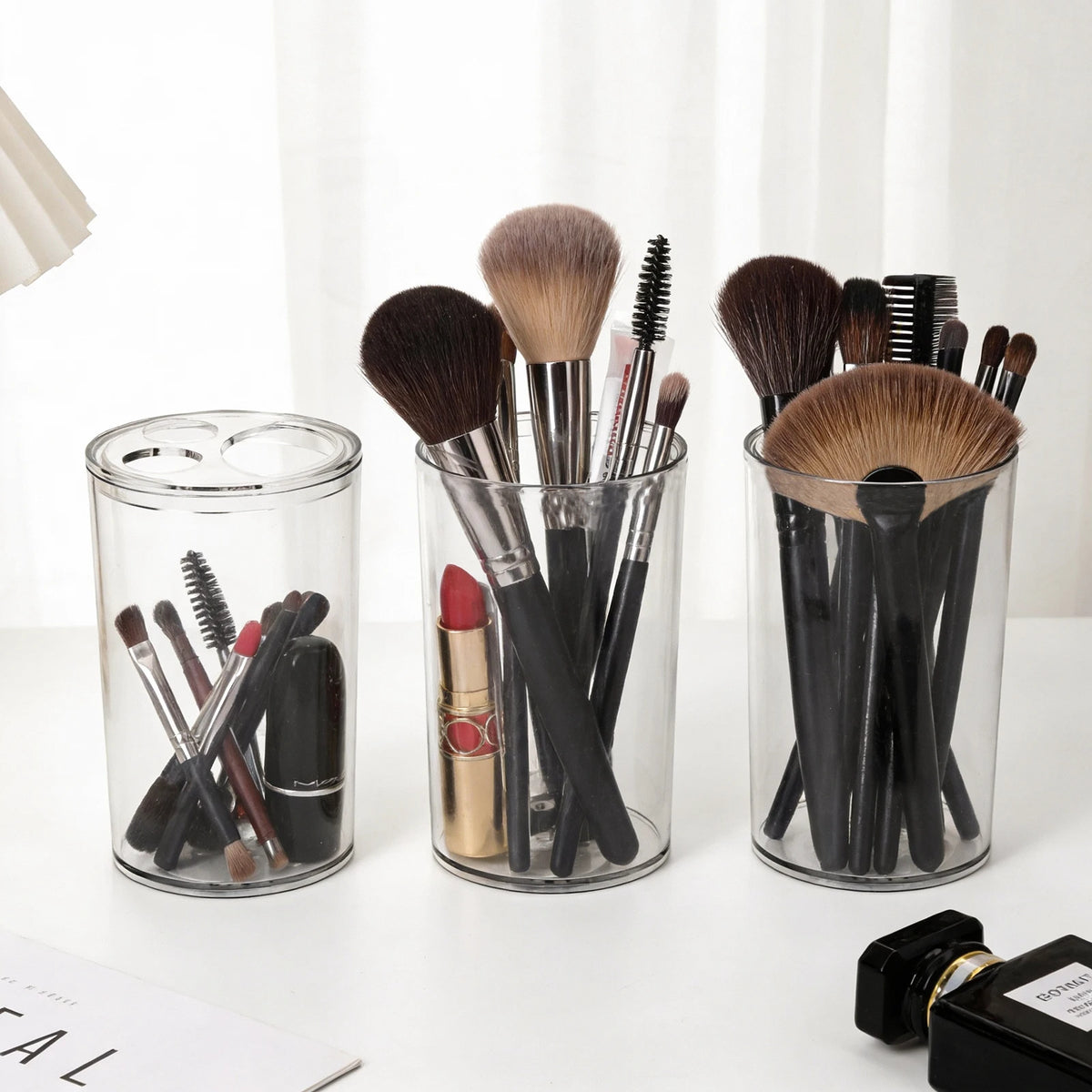 Bathroom Accessory Set With Toothbrush Holders And Soap Dispensers