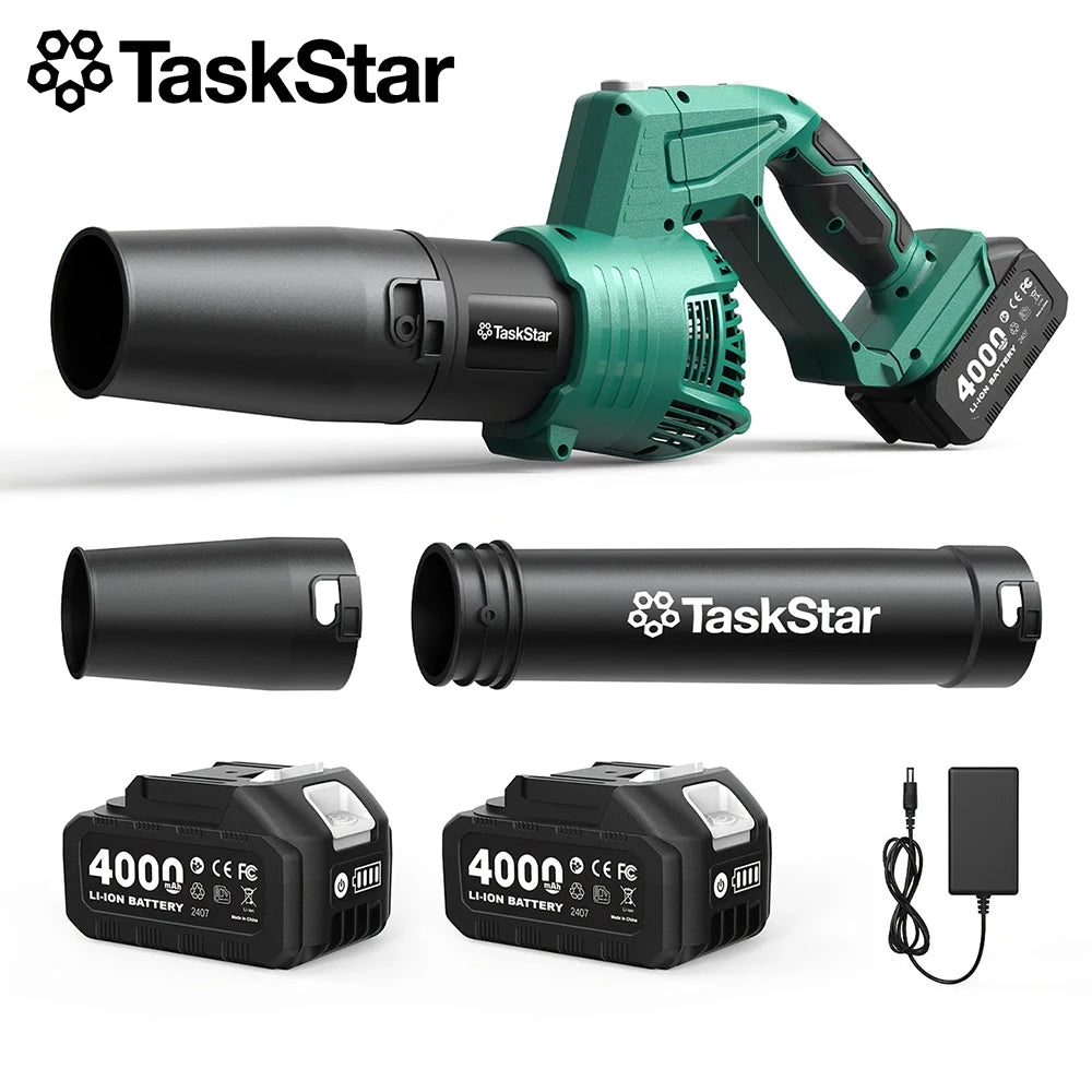 Taskstar 21V Cordless Leaf Blower With 550 CFM Two Batteries