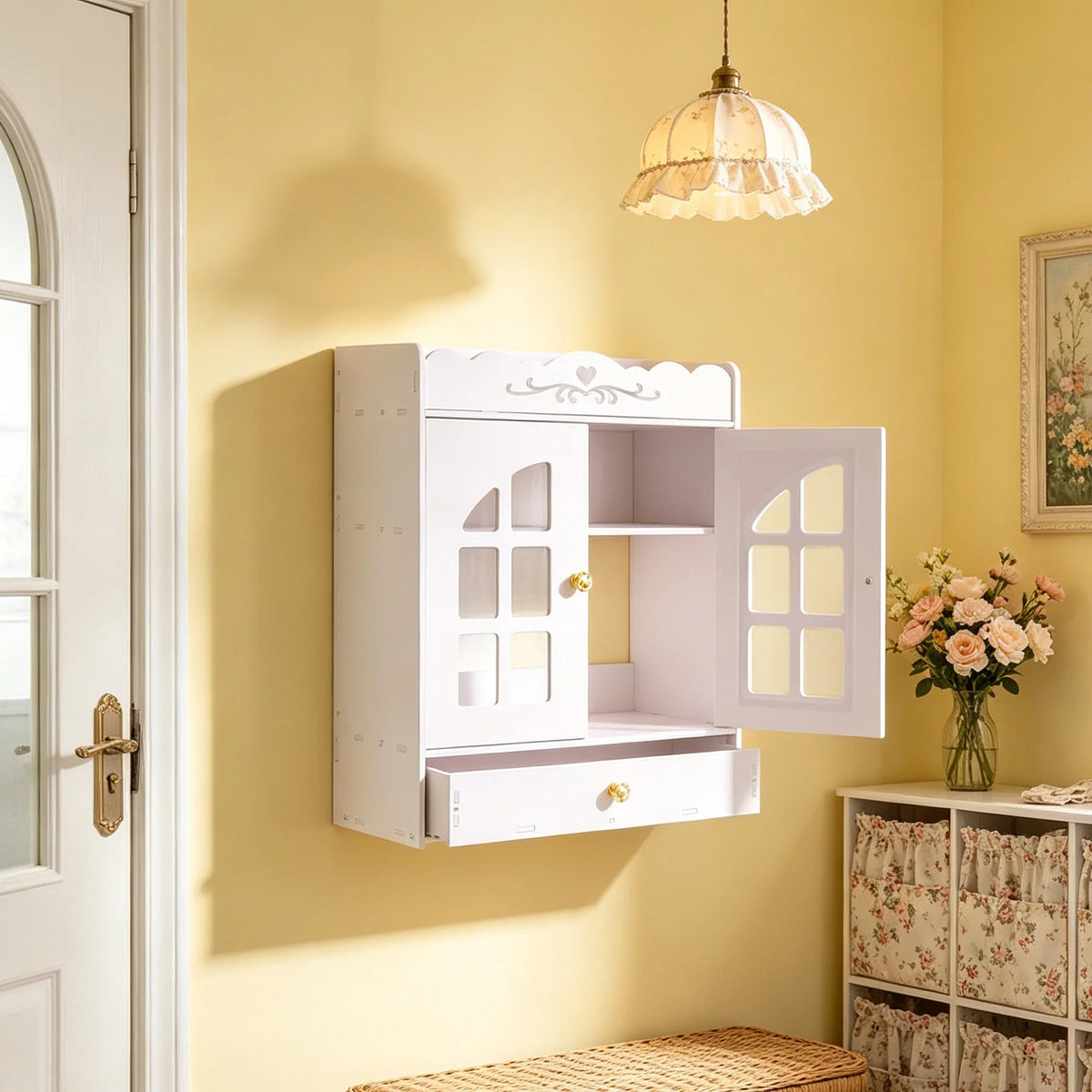 Bymaocar Wall Mounted Bathroom Organizer Cabinet With Storage