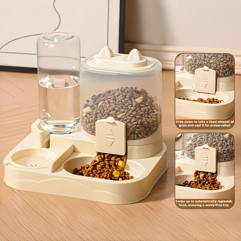 2-in-1 Pet Feeder And Water Dispenser For Cats And Dogs