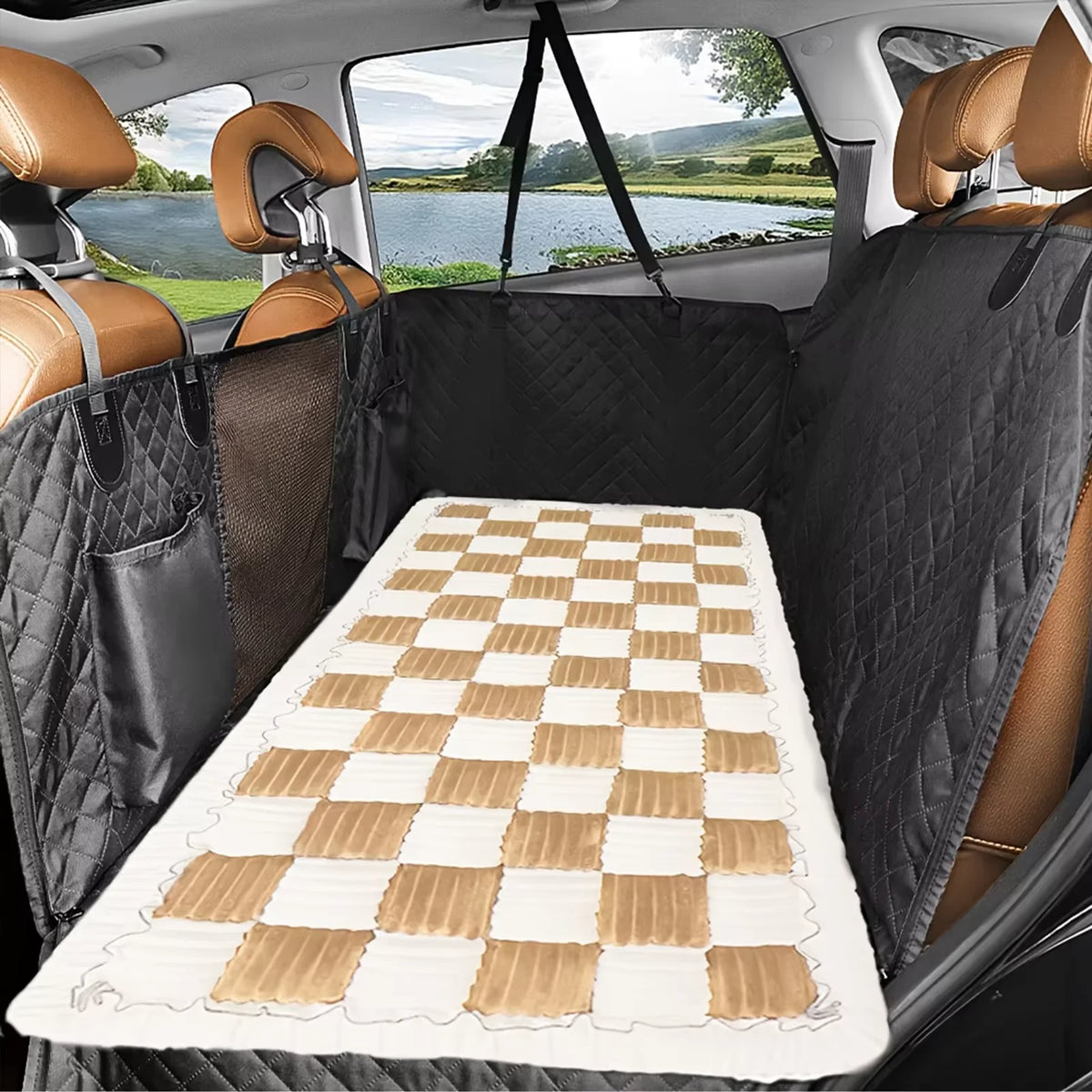 CWV Washable Anti Slip Coral Fleece Dog Car Seat Protector