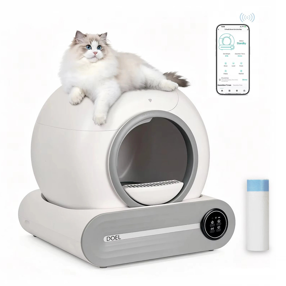 Doel Automatic Smart Cat Litter Box Featuring App Control Wifi