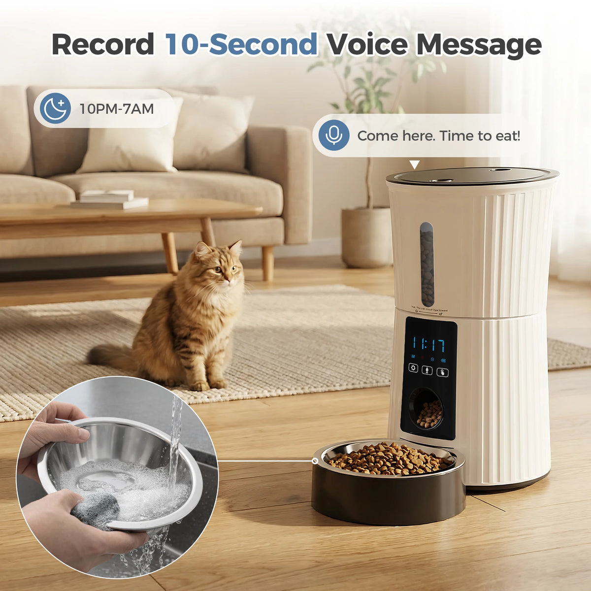 JHK WiFi Automatic Cat Feeder With App Control And Timer