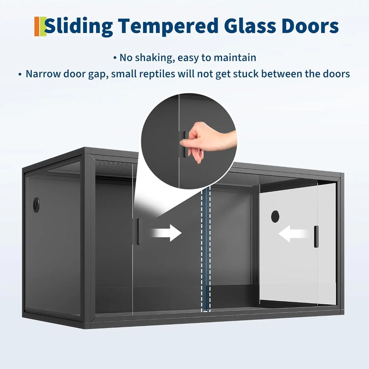 HiMISS Reptile Terrarium Enclosure With Sliding Glass Doors
