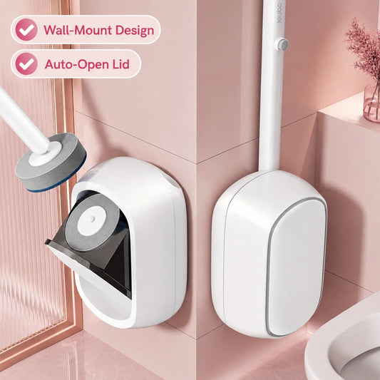Joybos Drill Free Wall Mounted Toilet Brush With Replaceable Heads