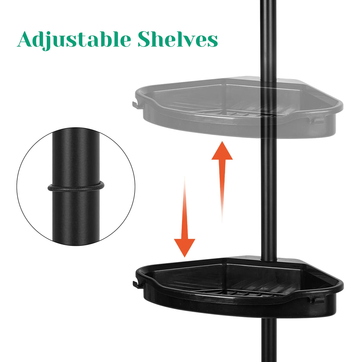 HiMISS Four Tier Corner Shower Caddy Adjustable Bathroom Storage Organizer