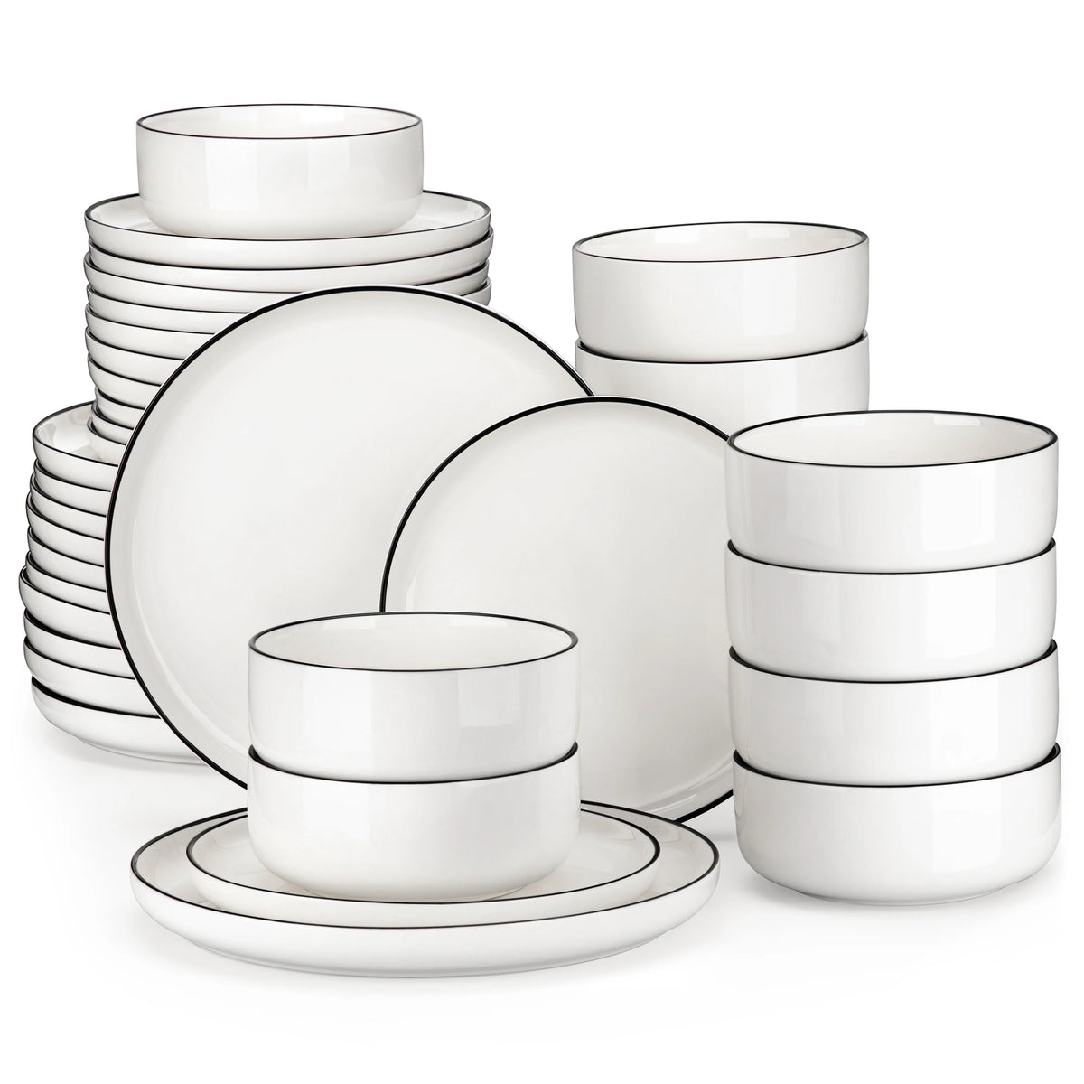 Malacasa Ceramic Porcelain Dinnerware Set For Home Dining