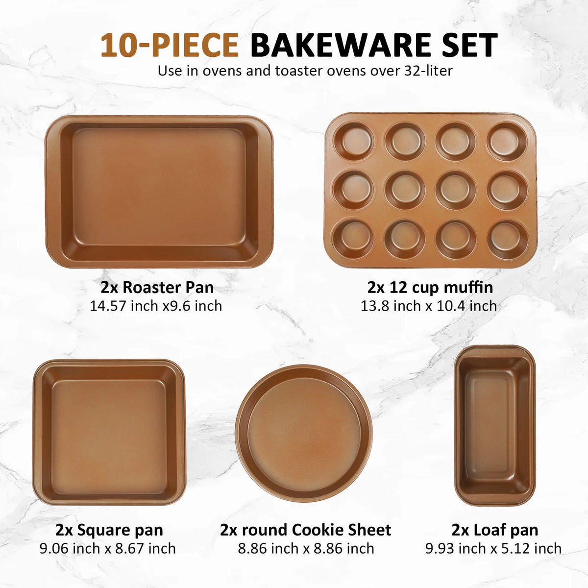 Koomade Nonstick Carbon Steel Bakeware Set Dishwasher Safe