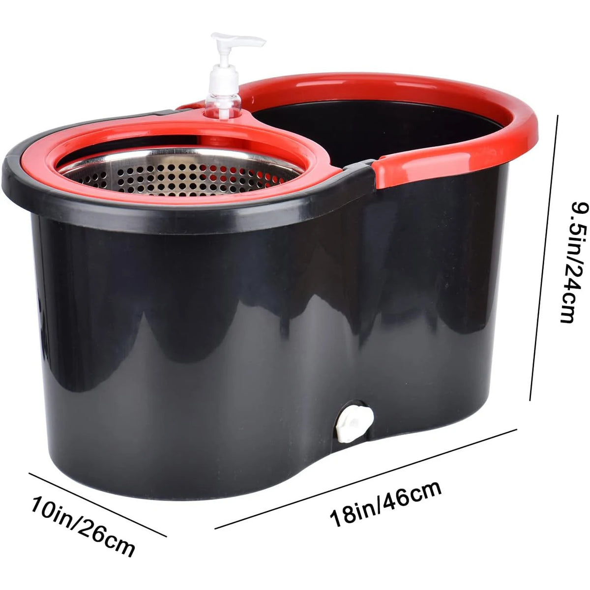 Spin Mop Bucket Set With Three Microfiber Floor Cleaning Heads