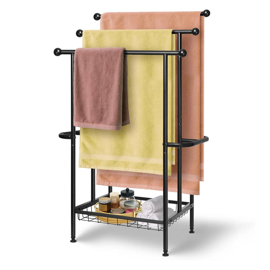 Three Tier Stainless Steel Freestanding Towel Rack For Bathroom