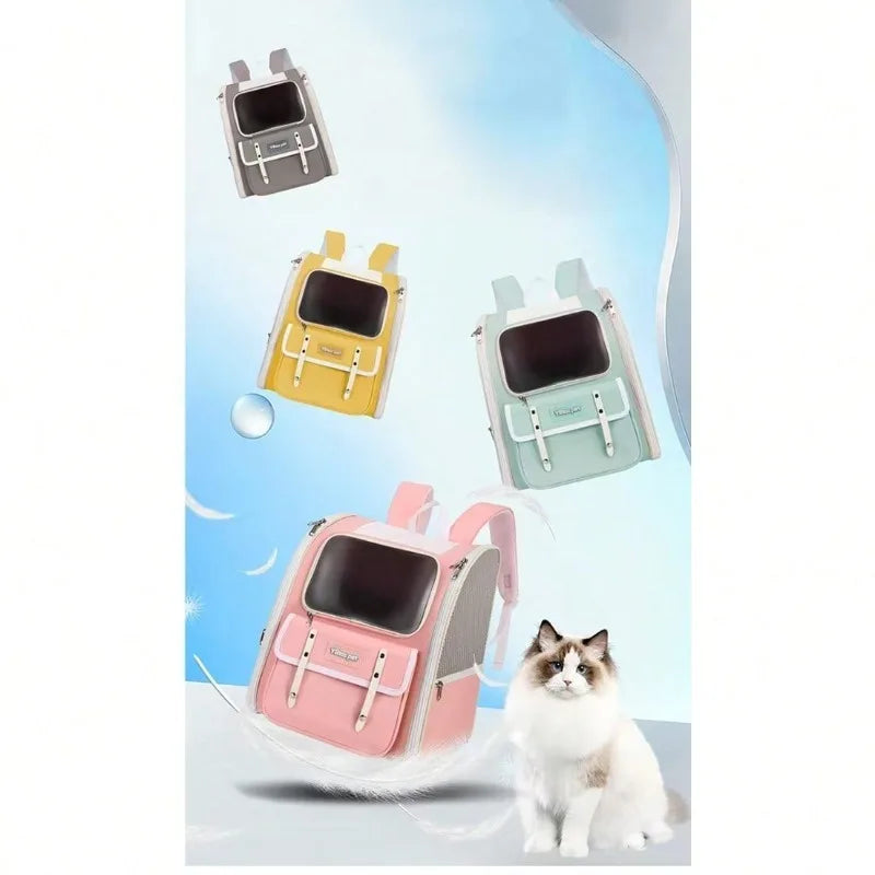 Foldable Breathable Cat Backpack Carrier For Airline Travel