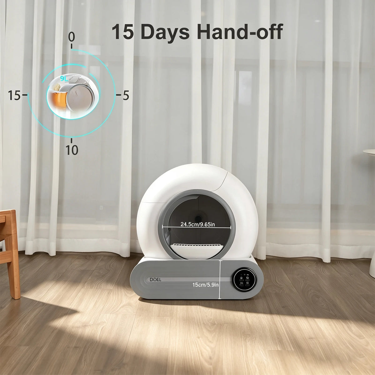 Doel Automatic Smart Cat Litter Box Featuring App Control Wifi