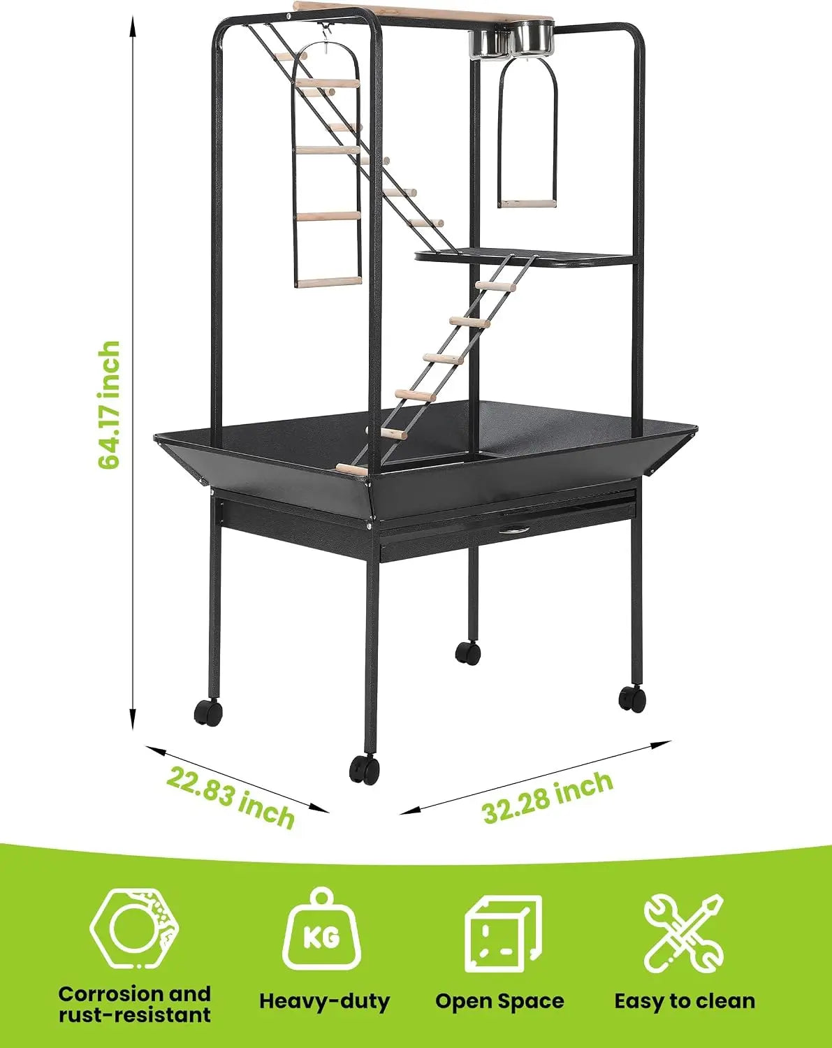 Bird Cage Play Center With Perches Ladders And Toy Hooks