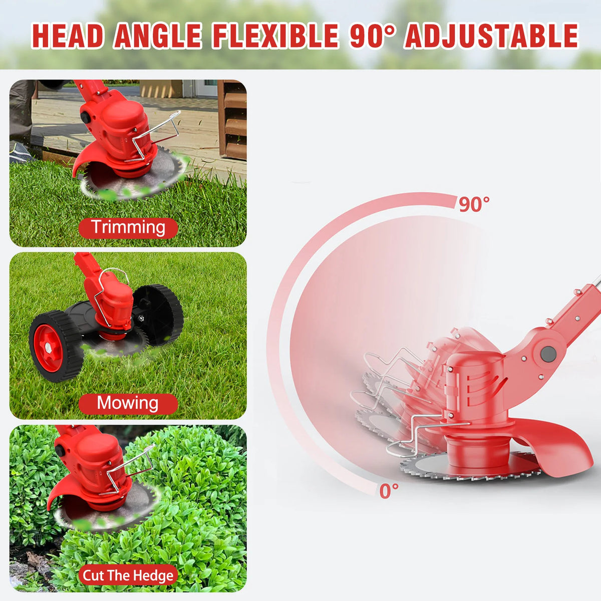 Cordless Electric Grass Trimmer Lawn Edger Garden Tool