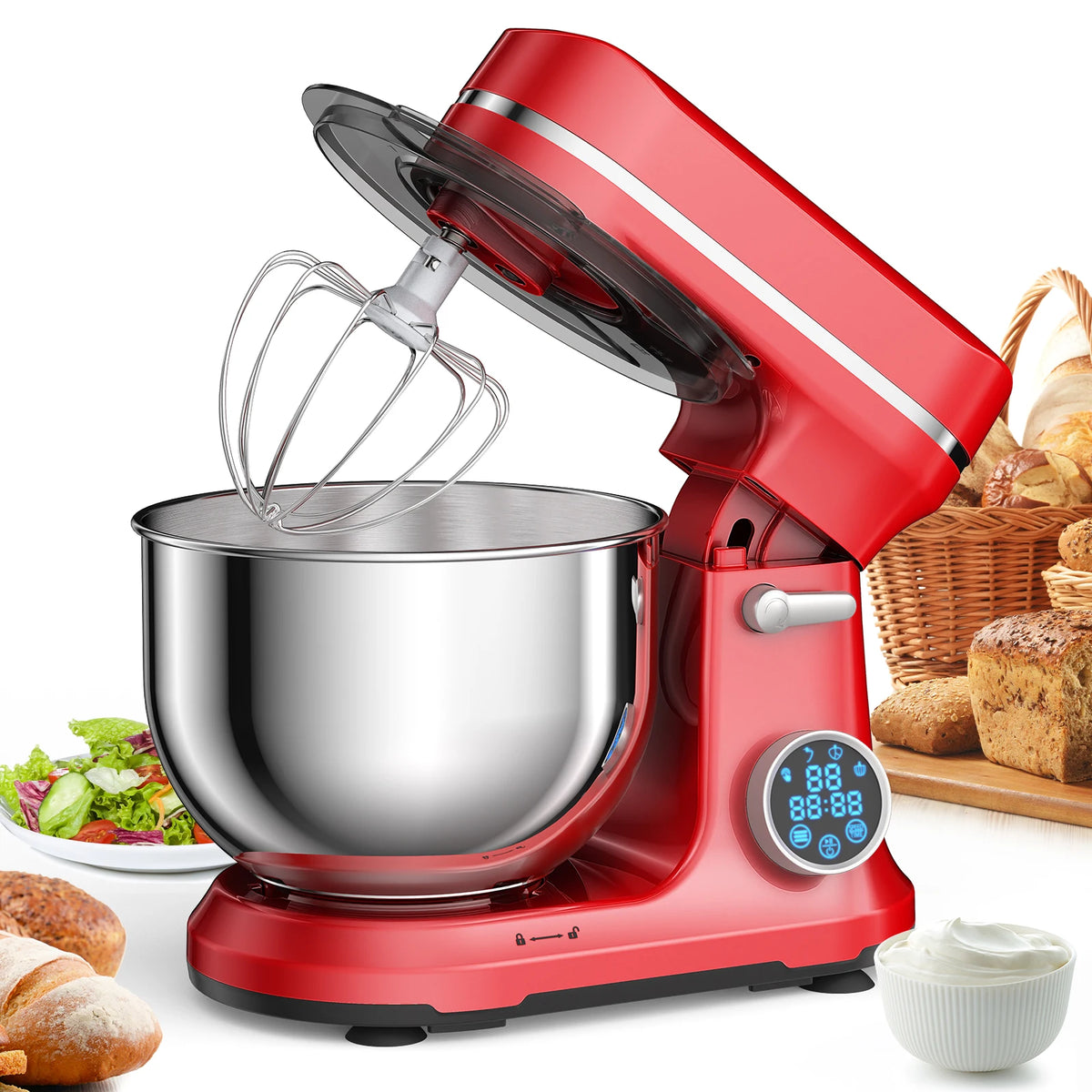BioloMix Digital Stand Mixer With 11 Speeds And Dough Hook