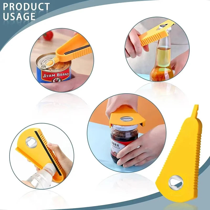 Stainless Steel Manual Multifunctional Can Bottle Jar Opener