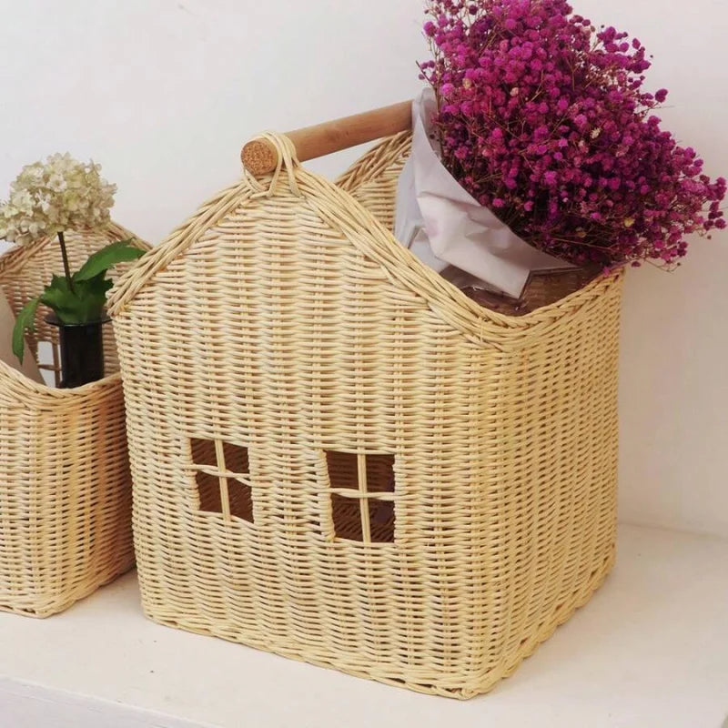 Handcrafted Bamboo Vine Woven Desktop Storage Basket