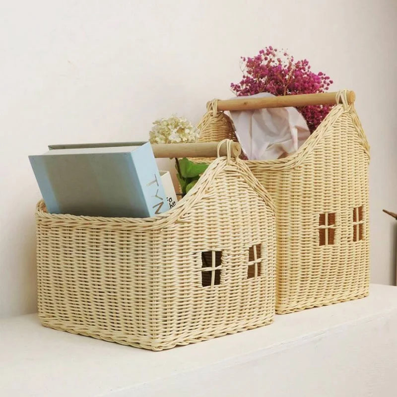 Handcrafted Bamboo Vine Woven Desktop Storage Basket