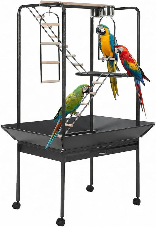 Bird Cage Play Center With Perches Ladders And Toy Hooks