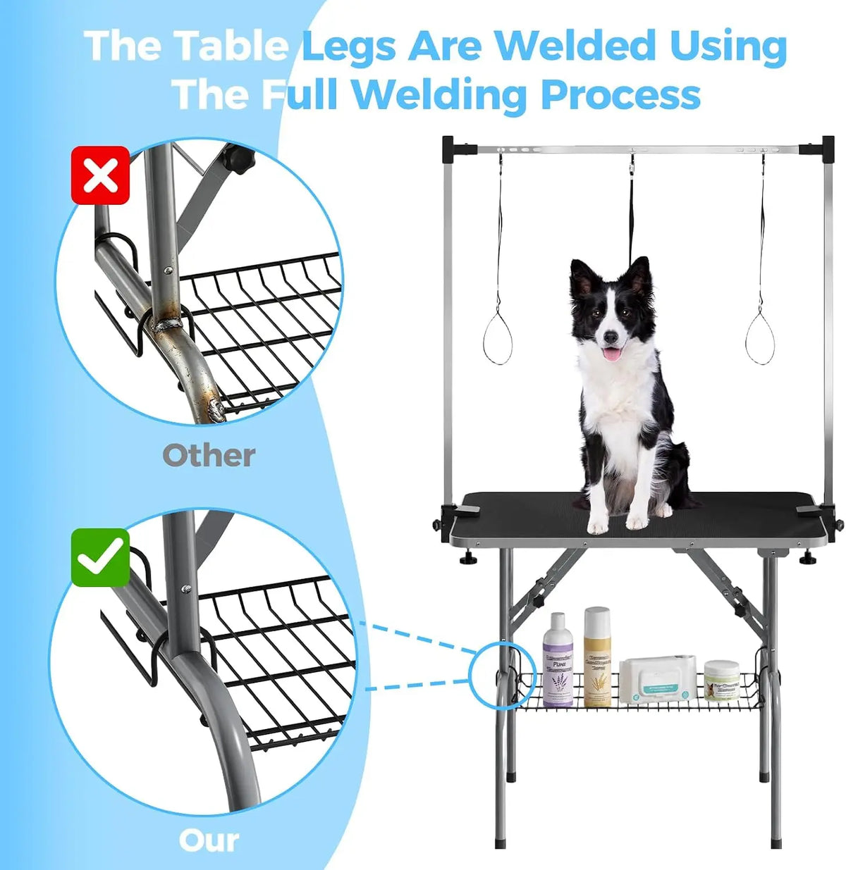 Garvee Portable Dog Grooming Table With Adjustable H Arm
