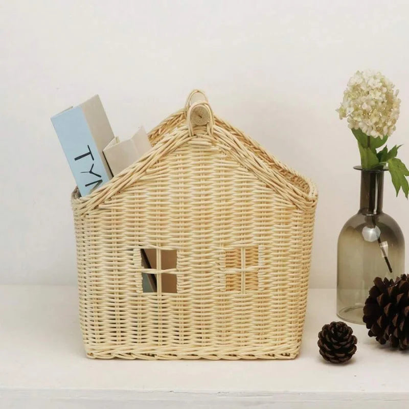 Handcrafted Bamboo Vine Woven Desktop Storage Basket