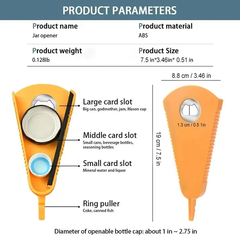 Stainless Steel Manual Multifunctional Can Bottle Jar Opener