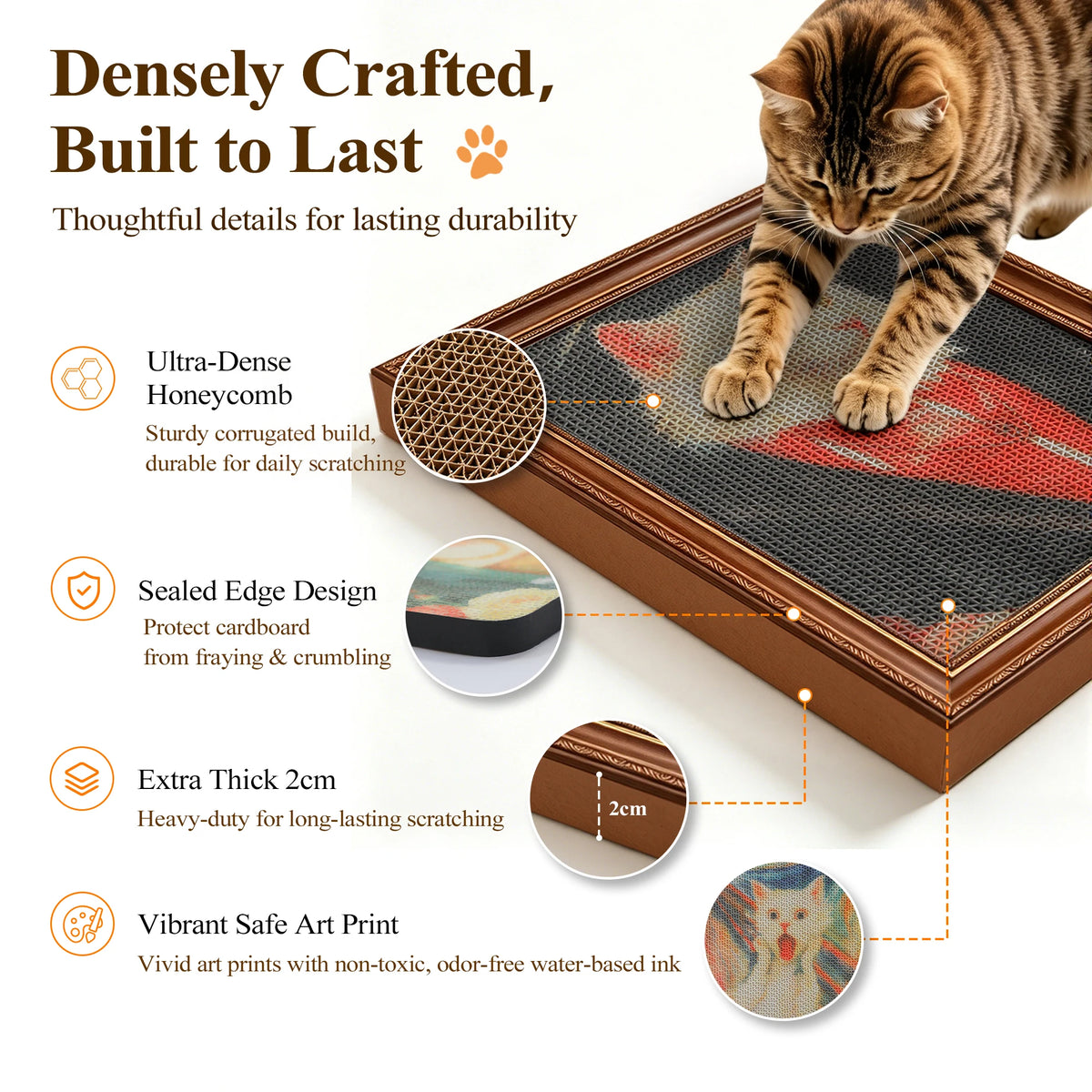 PAWZ Road 3 Pack Cardboard Cat Wall Scratcher Board