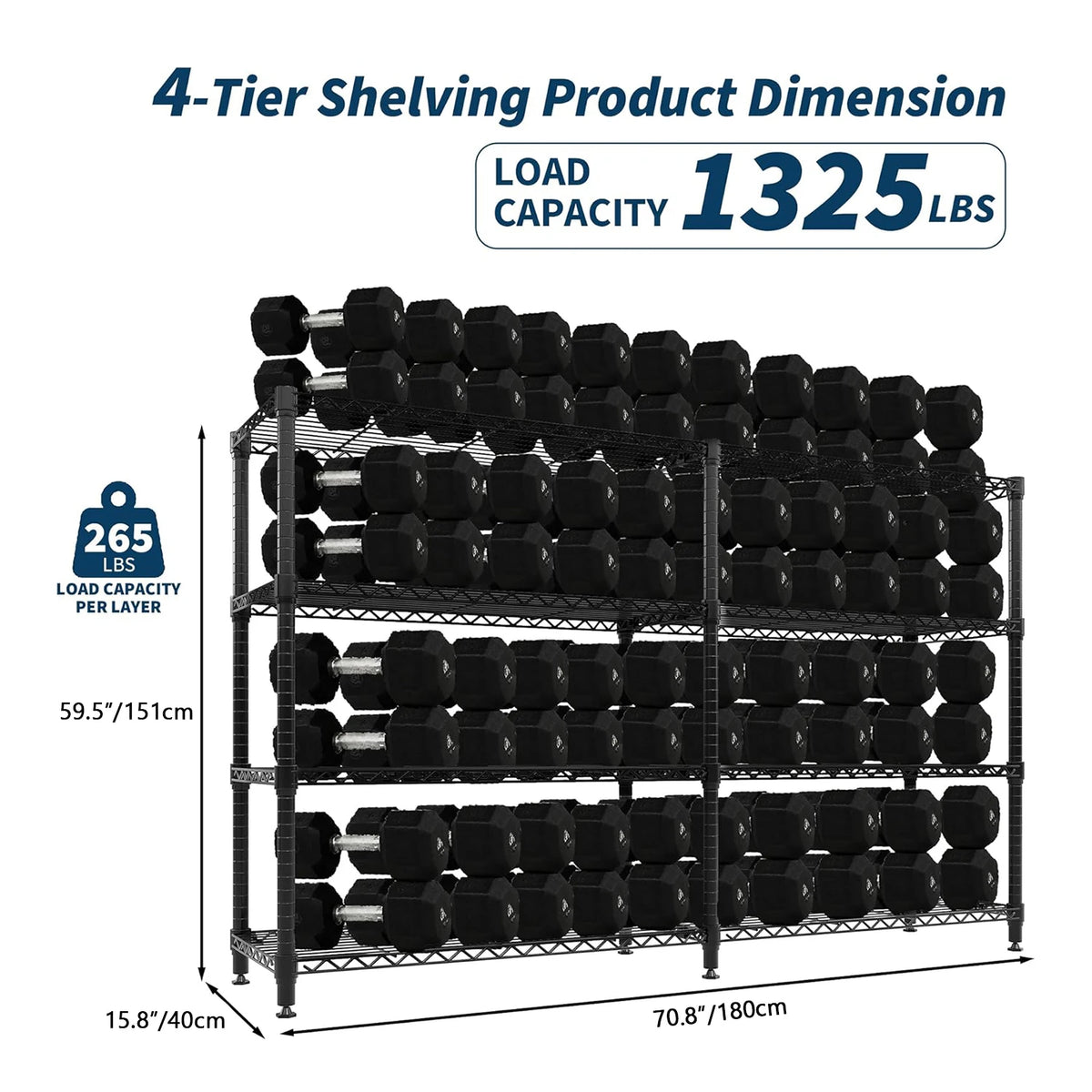 Twister.CK Heavy Duty Folding Metal Adjustable Shelving Organizer Rack