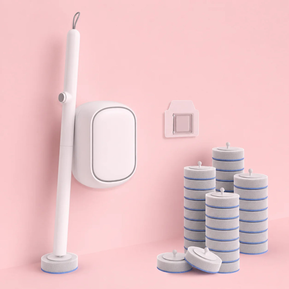 Joybos Drill Free Wall Mounted Toilet Brush With Replaceable Heads