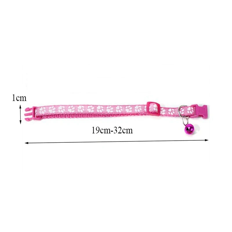 Adjustable Bell Pet Collar With Ribbon For Cats And Kittens