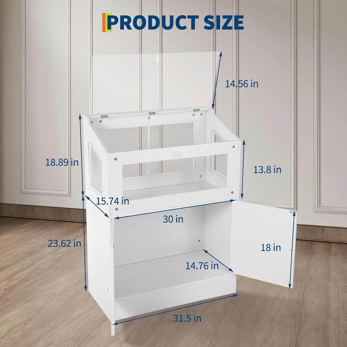 Hamster Cage With Storage Cabinet And Clear Acrylic Panels