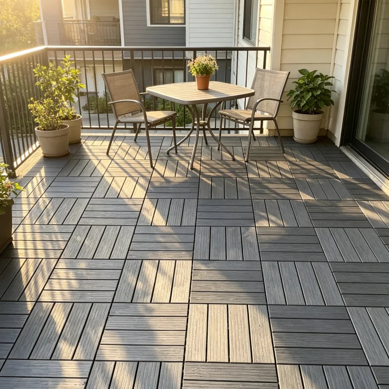 44-Piece Interlocking Plastic Outdoor Flooring, Suitable for Courtyard Floors, Outdoor Patios, Walkways, and Decking. Waterproof and Easy to Install, Made of Durable PP Material, Ideal for Use around Swimming Pools, Gardens,
