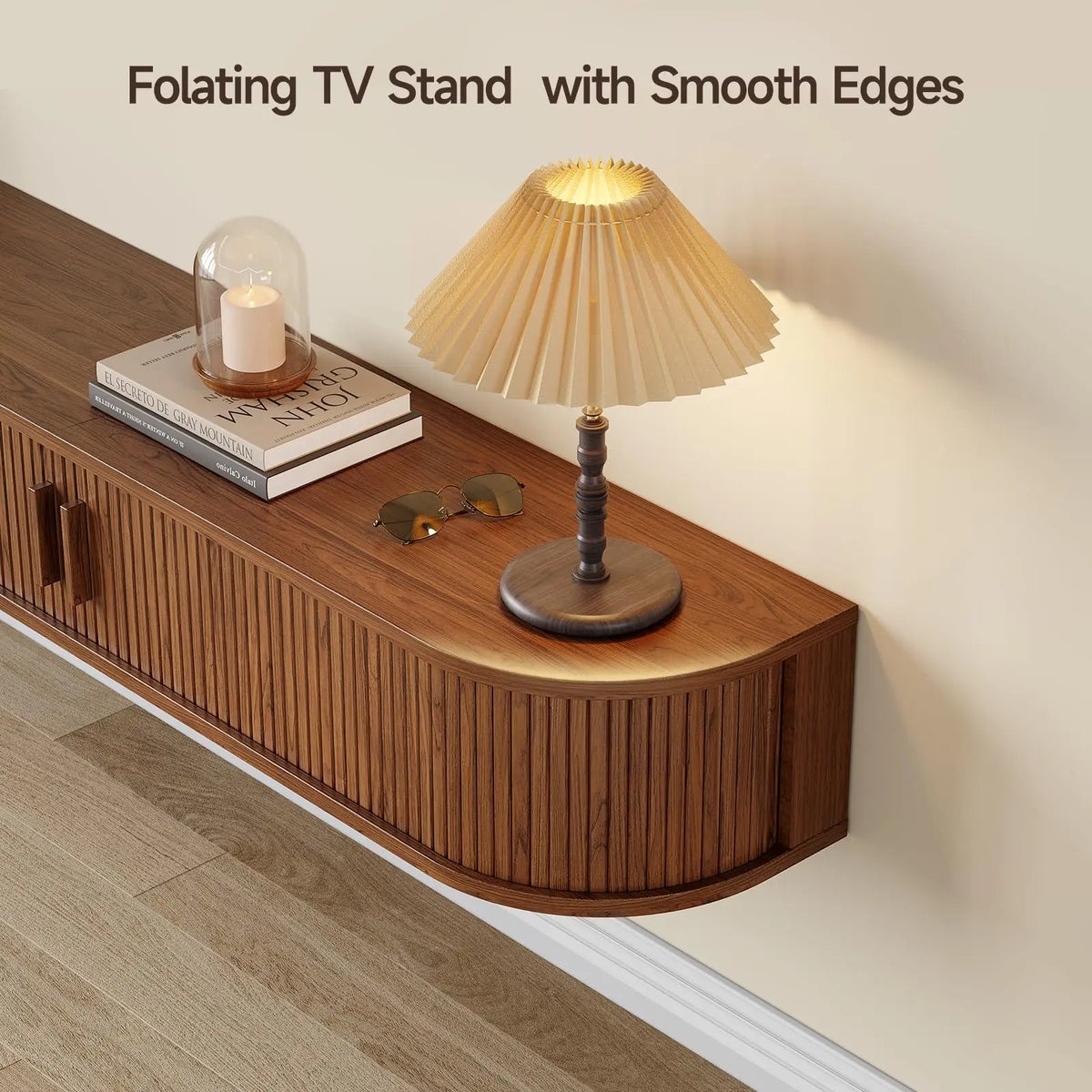 Onbrell Floating TV Console With LED Lights And Power Outlet