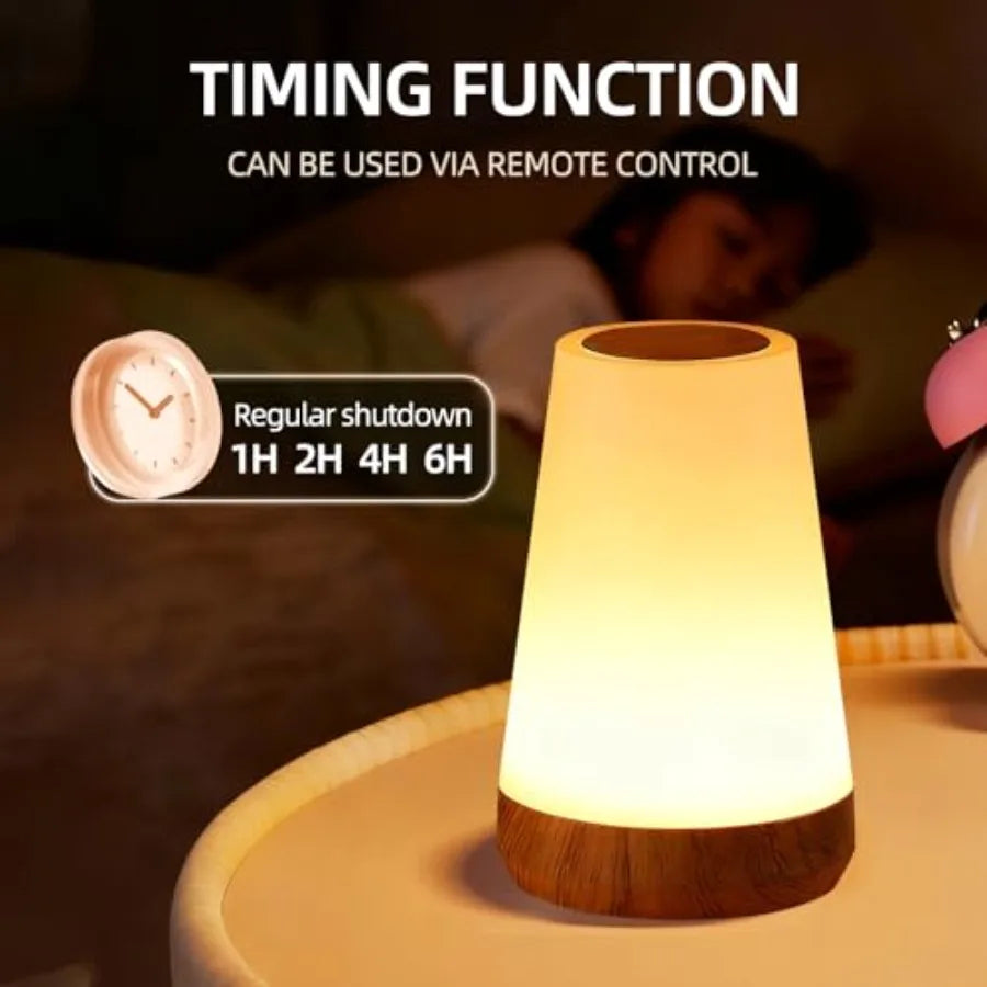 Rechargeable Dimmable Touch Night Light With Remote Bedside Lamp