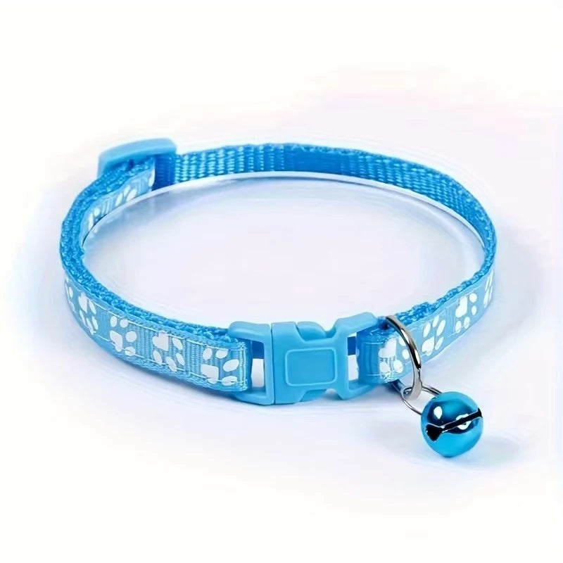 Adjustable Bell Pet Collar With Ribbon For Cats And Kittens