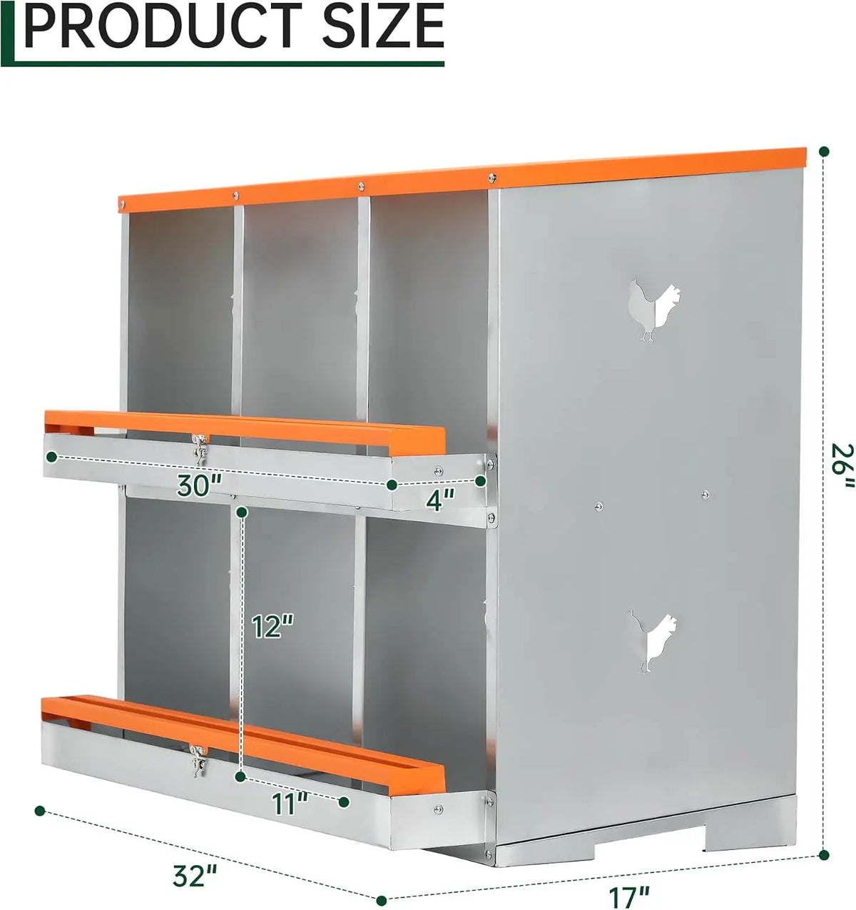 Garvee Chicken Nesting Box With Removable Egg Collection Tray